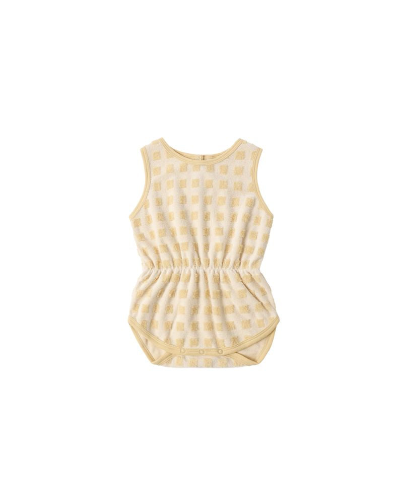 Rylee & Cru Cinch Playsuit Butterscotch Grid