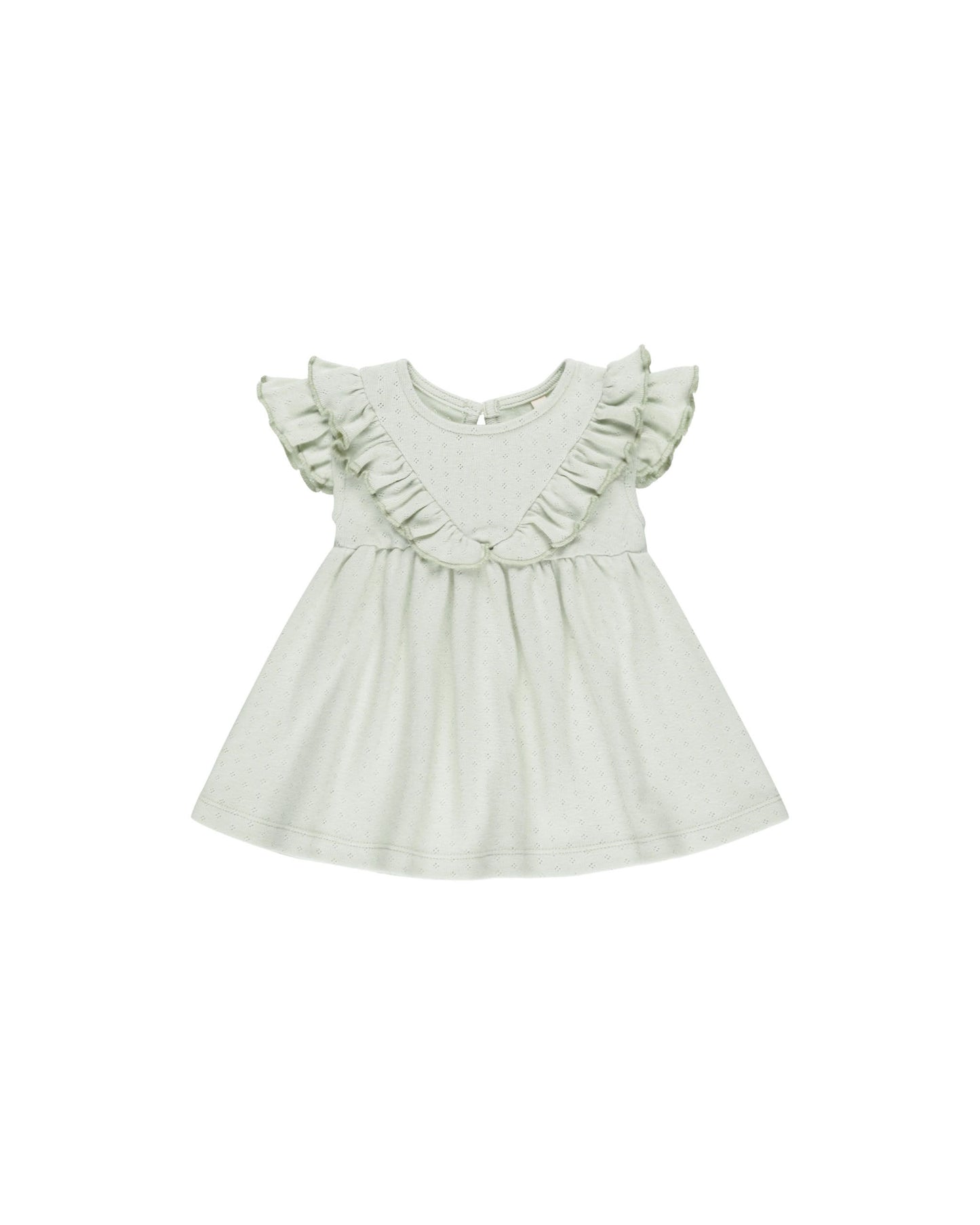 Quincy Mae Ruffle Pointelle Dress Mint