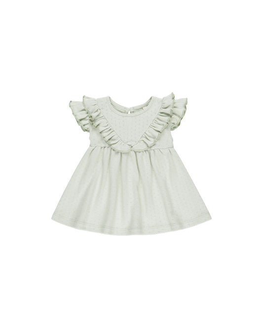 Quincy Mae Ruffle Pointelle Dress Mint
