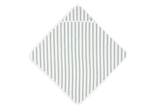 Teal Striped Hooded Bath Towel