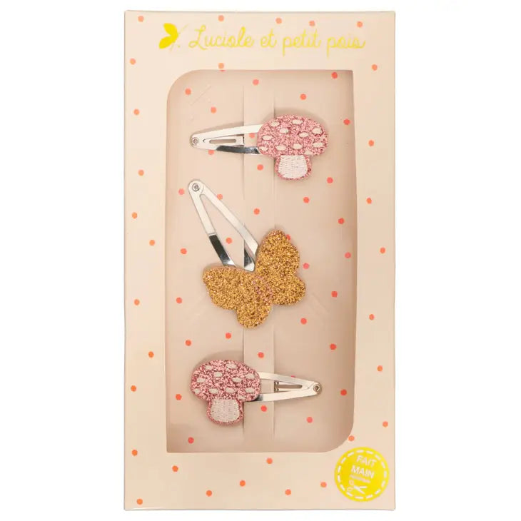 Butterfly & Mushroom Clip Set