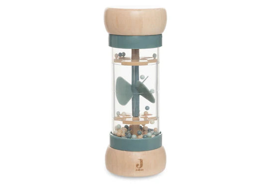 Wooden Rain Rattle Teal