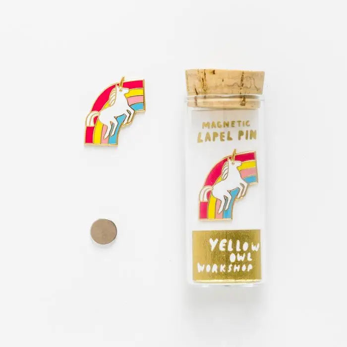 Unicorn and Rainbow Magnetic Lapel