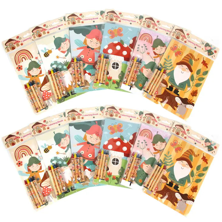 Gnome Coloring Book with Crayons