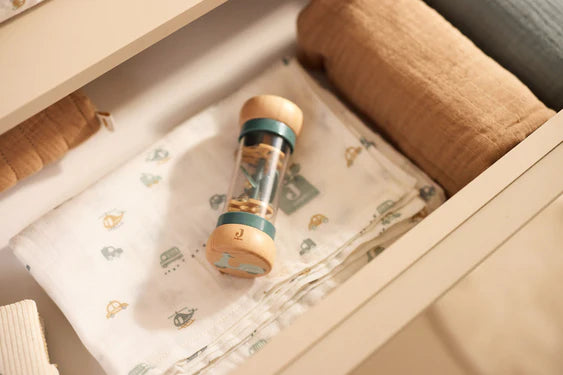 Wooden Rain Rattle Teal