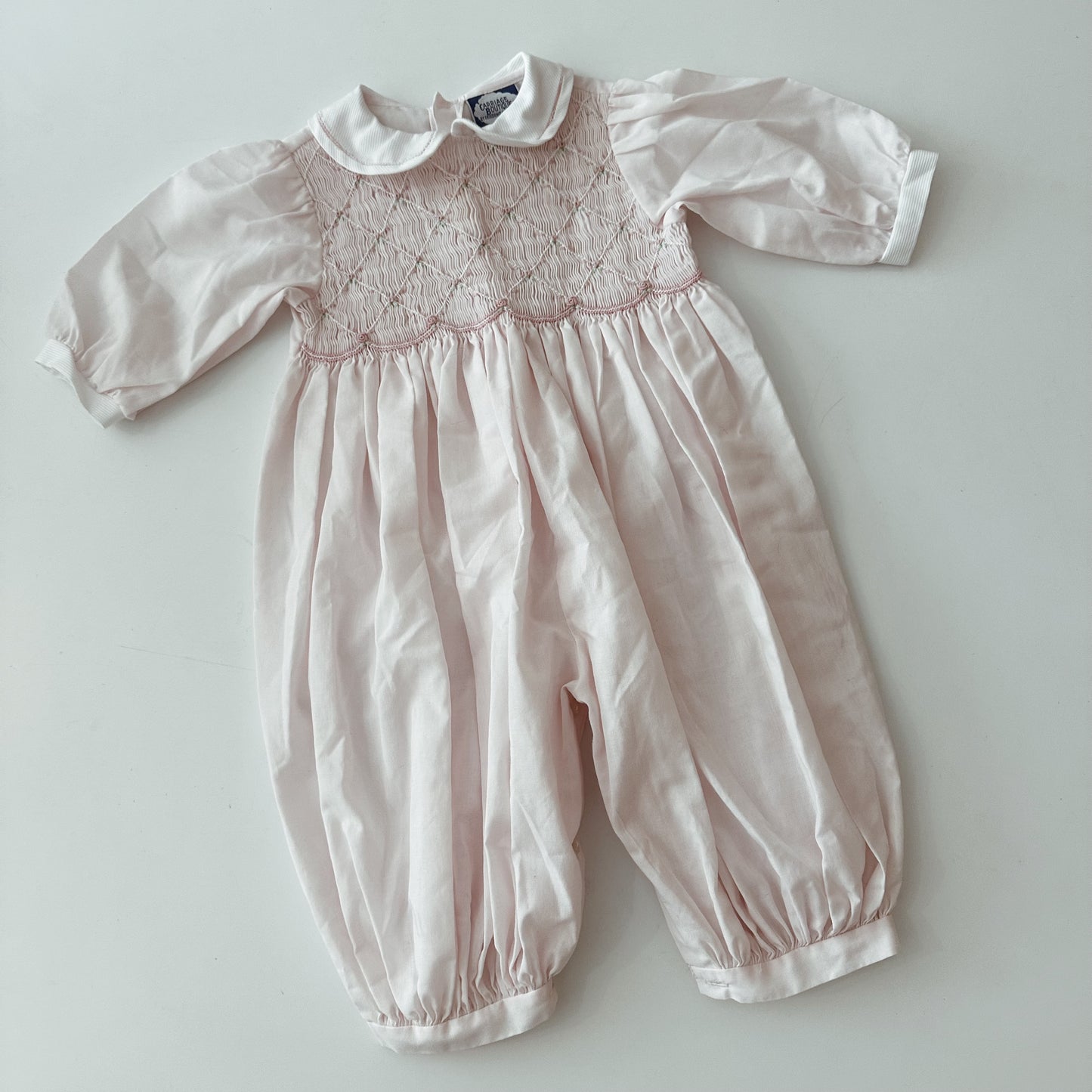 Vintage Blush Smocked Romper