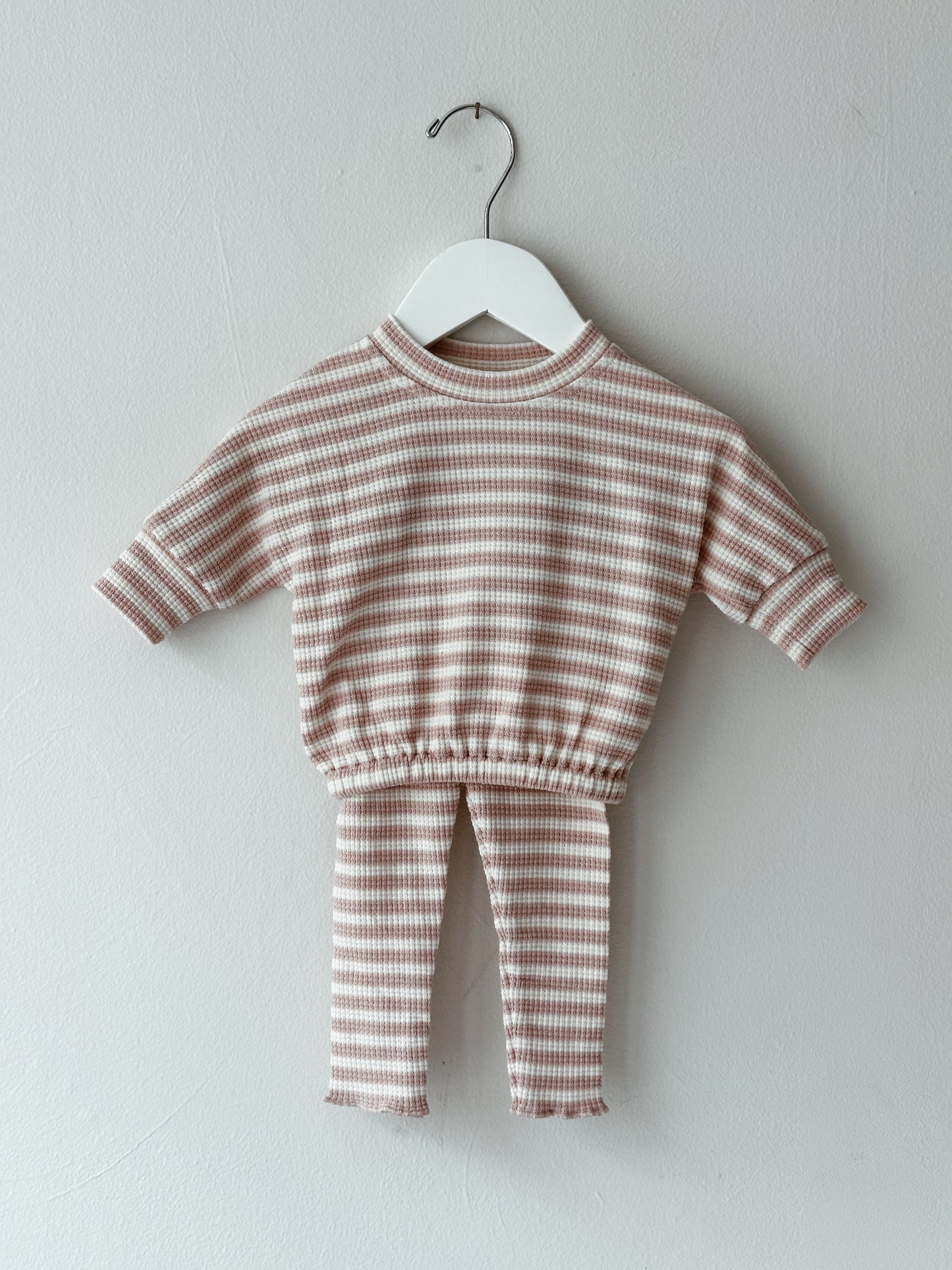 Eadaie Stripe Waffle Set Rose