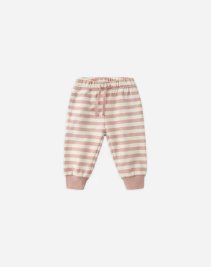 Quincy Mae Relaxed Sweatpant Pink Stripe