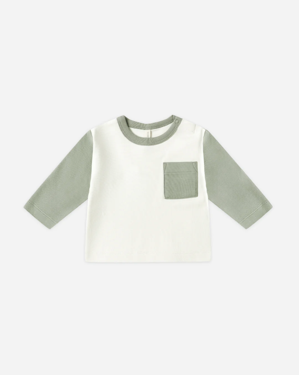 Quincy Mae Long Sleeve Raglan Tee Fern