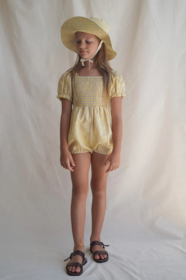 House of Paloma Serafina Playsuit Lemon Vichy