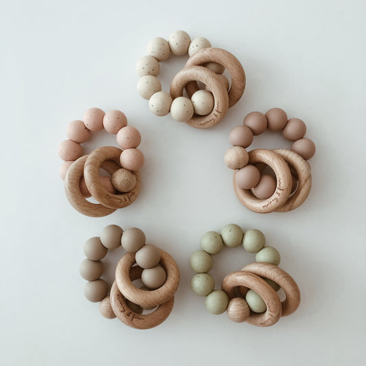 Silicone + Wood Teether (5 colors)