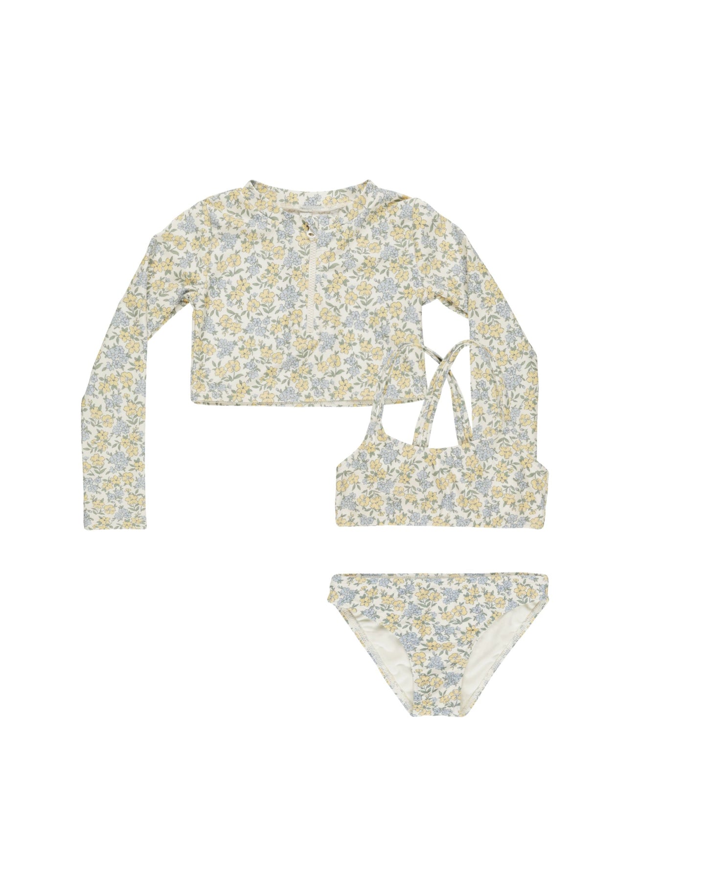 Rylee & Cru Crop Rashguard Set Bloom