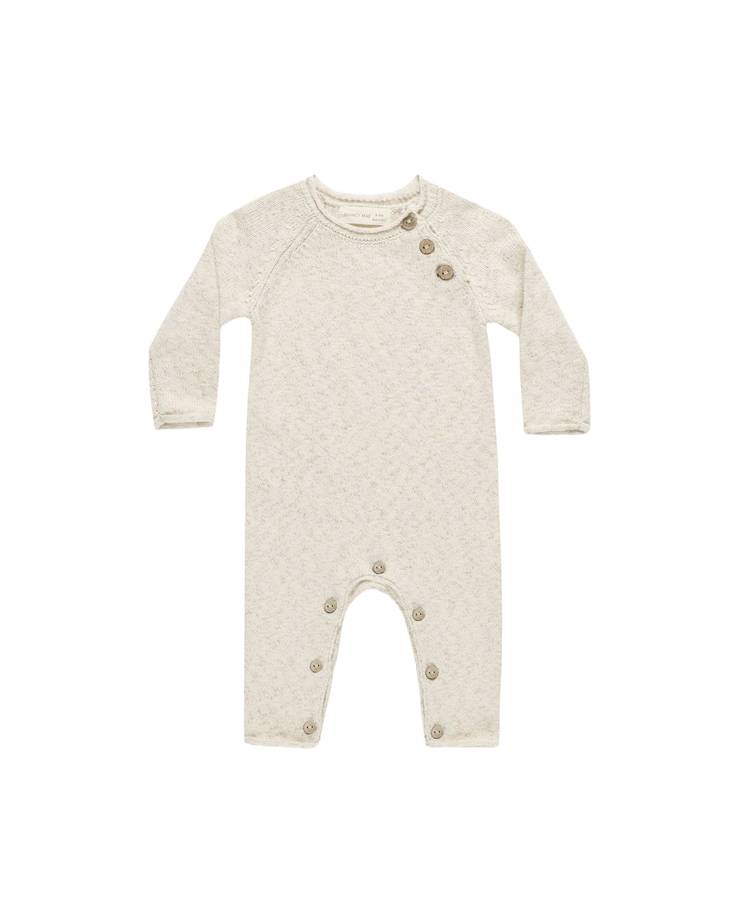 Quincy Mae Cozy Heather Knit Jumpsuit Speckled Natural