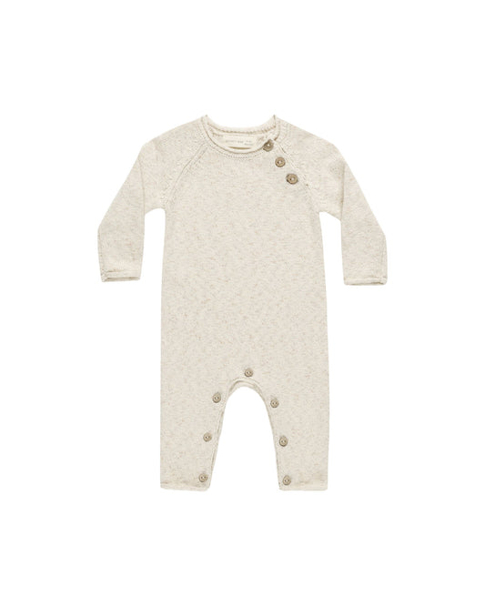 Quincy Mae Cozy Heather Knit Jumpsuit Speckled Natural