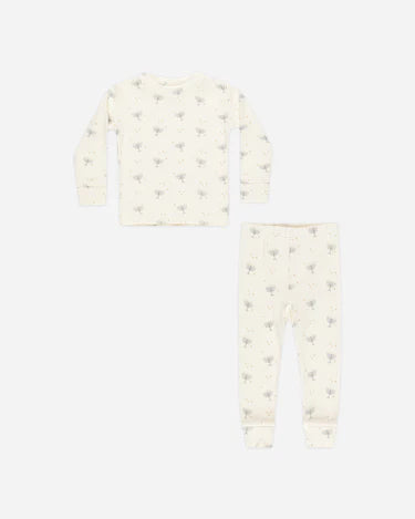 Rylee & Cru Organic Long Sleeve Pajama Set Hanukkah