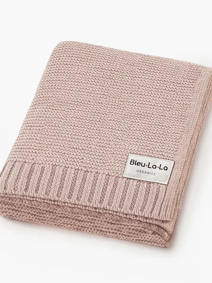 100% Organic Luxury Cotton Swaddle Receiving Baby Blanket Blush Pink