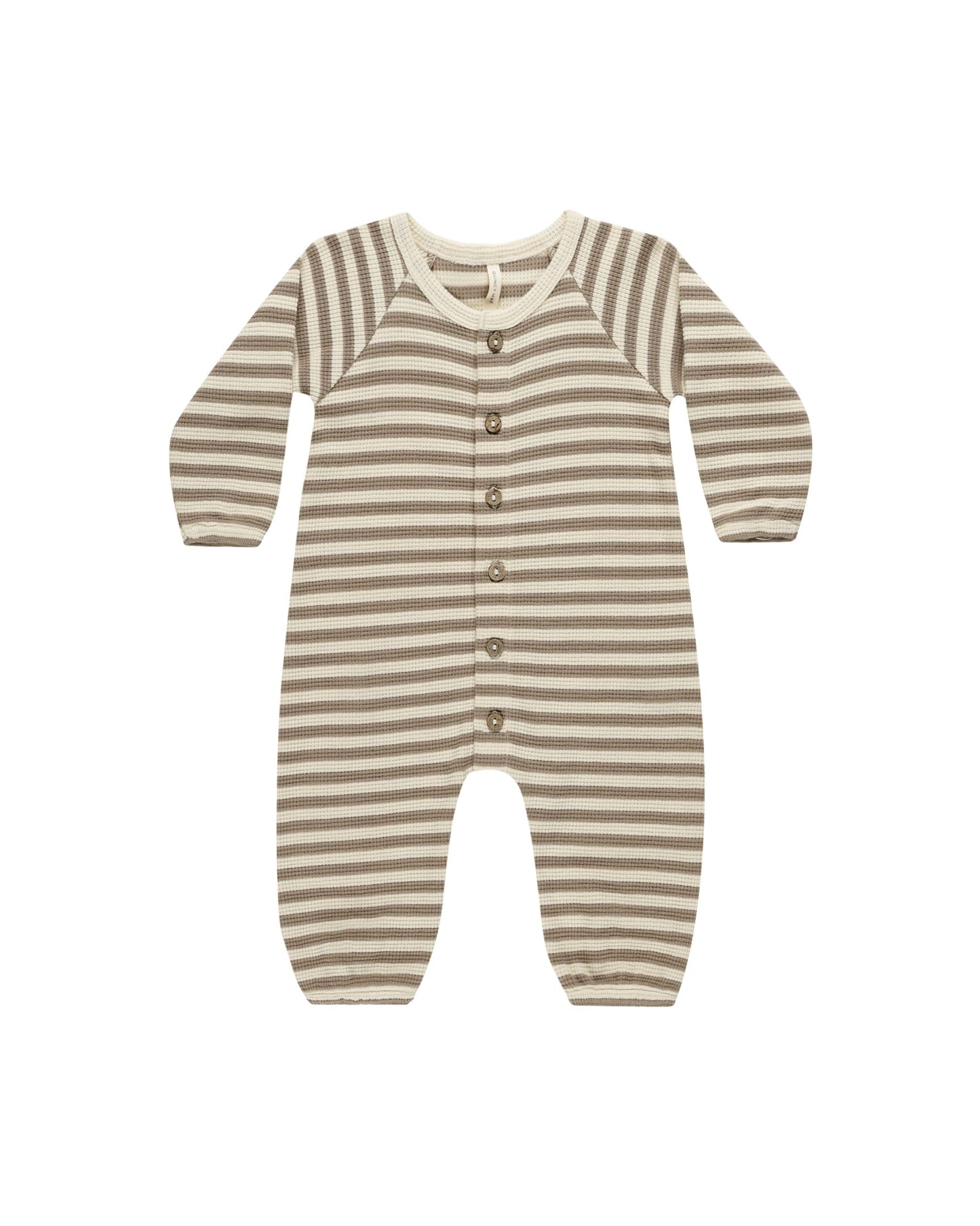 Quincy Mae Waffle Jumpsuit Olive Stripe