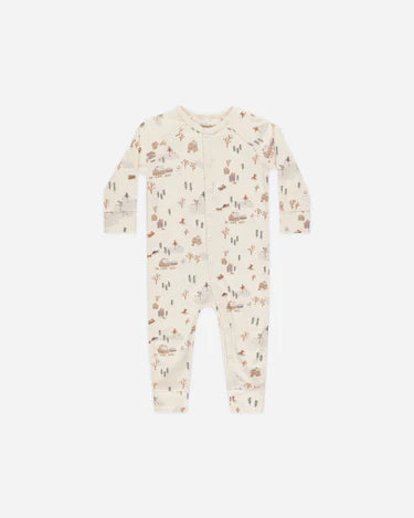 Rylee & Cru Organic Long John Pajamas Winter Town