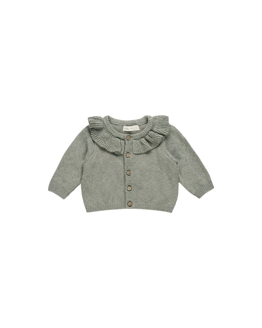 Quincy Mae Ruffle Cardigan Basil