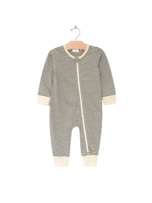 City Mouse Striped Zip Romper