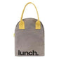 Zipper Lunch Bag Grey & Yellow