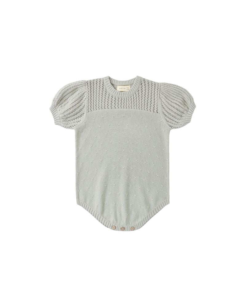 Quincy Mae Pointelle Knit Romper Sage