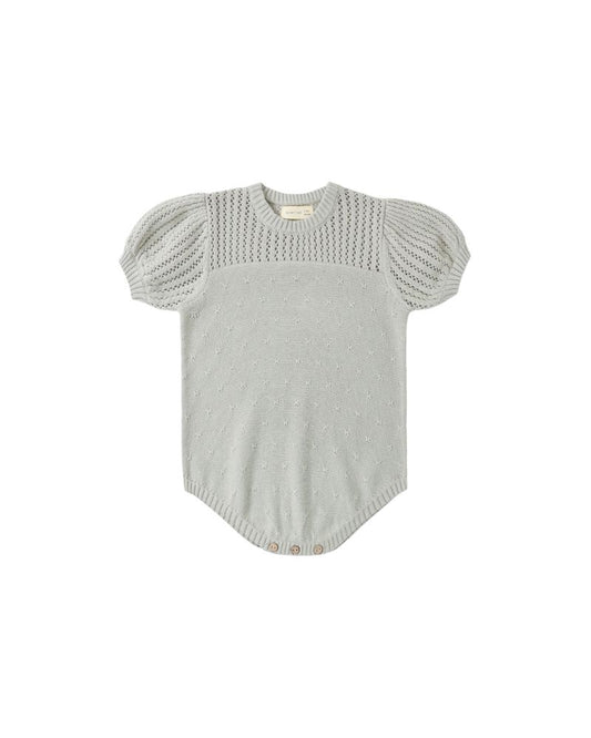 Quincy Mae Pointelle Knit Romper Sage