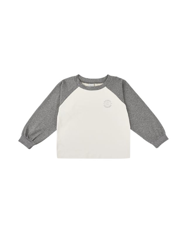 Rylee & Cru Raglan Tee Heather Grey