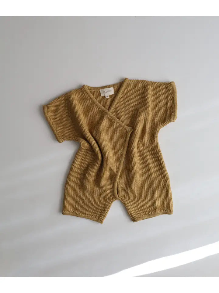 Knit Textured Romper Flax