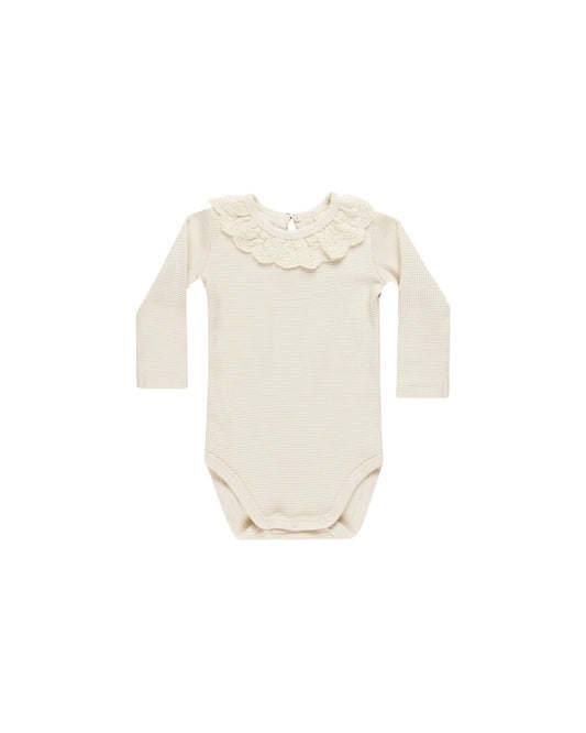 Quincy Mae Ruffle Collar Bodysuit Cream