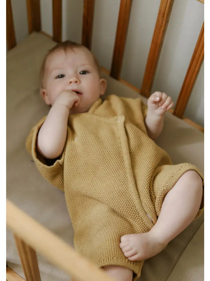 Knit Textured Romper Flax