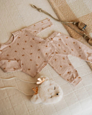 Rylee & Cru Long Sleeve Tee + Pant Set Gingerbread