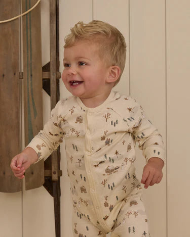 Rylee & Cru Organic Long John Pajamas Winter Town