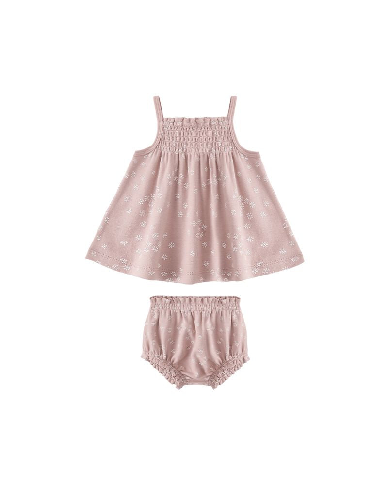 Quincy Mae Smocked Tank + Bloomer Set Daisy
