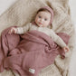 100% Organic Cotton Pointelle Swaddle Receiving Baby Blanket Plum