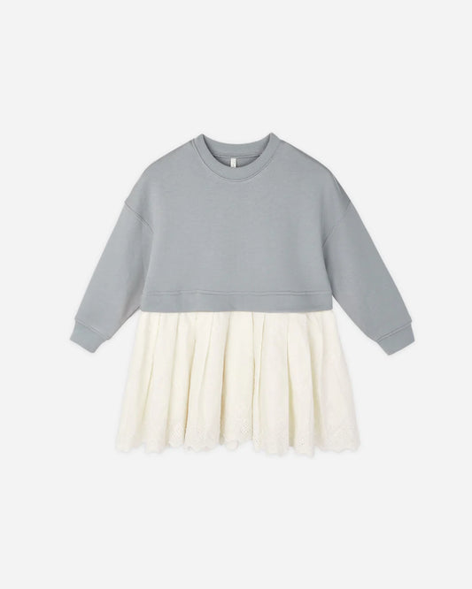 Rylee & Cru Sweatshirt Dress Dusty Blue