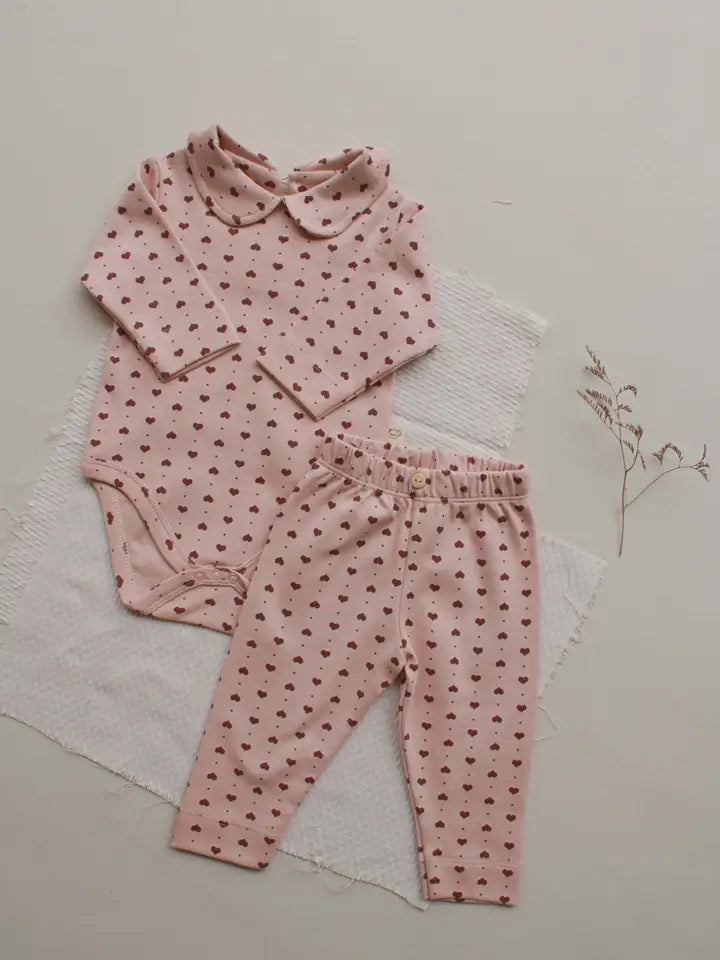 Pink Heart Collar Set