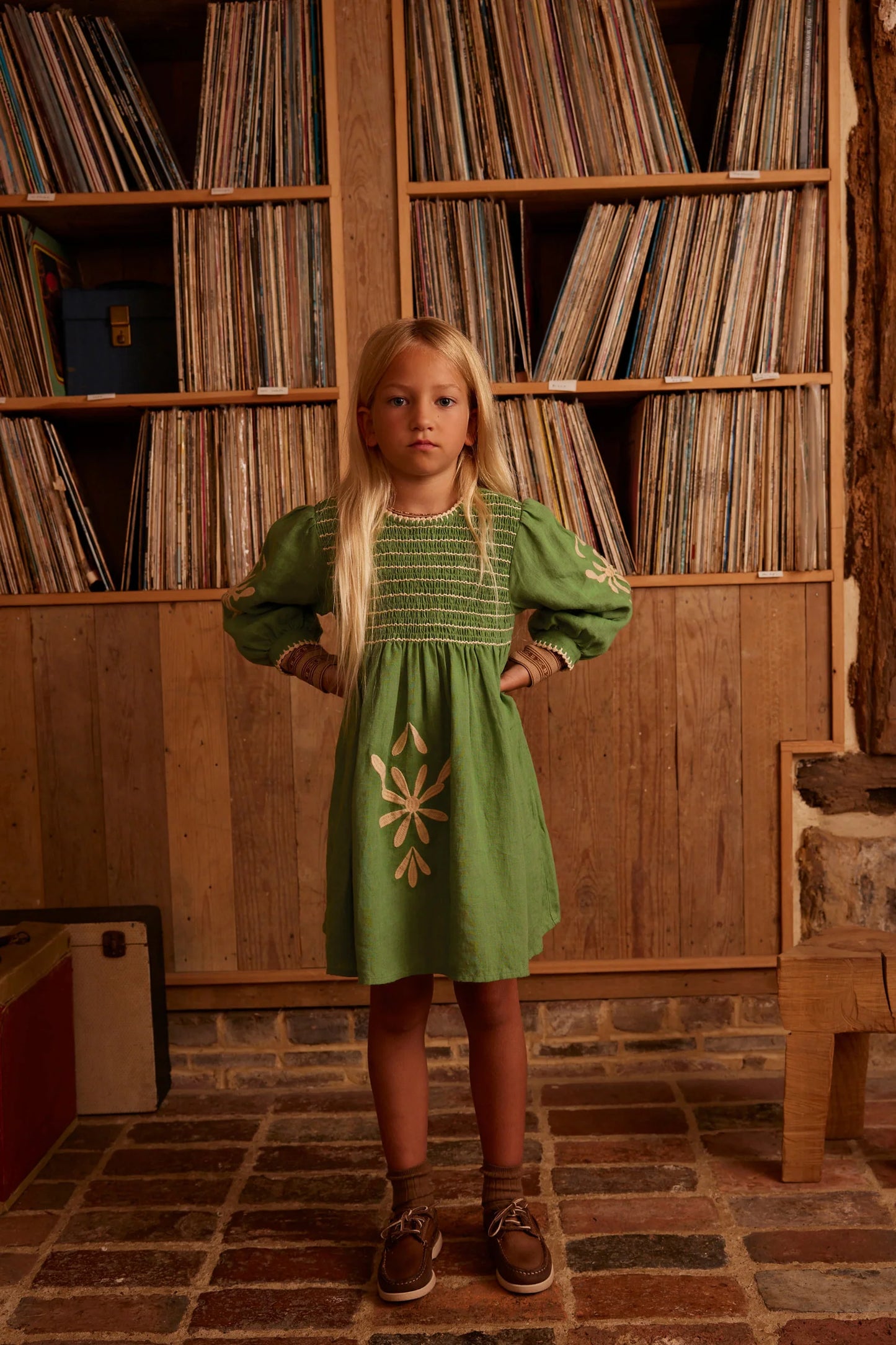 Apolina Noemie Dress Retro Green