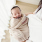 100% Organic Cotton Luxury Organic Blanket + Bonnet Hat Set Beige