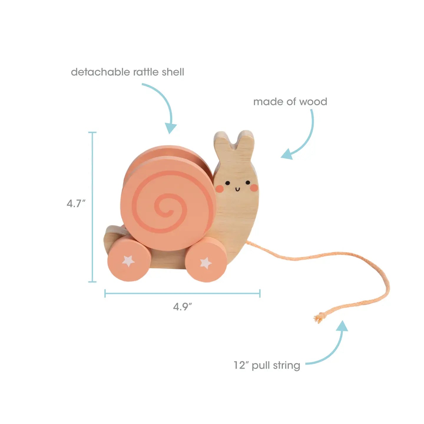 Wooden Snail Pull Toy