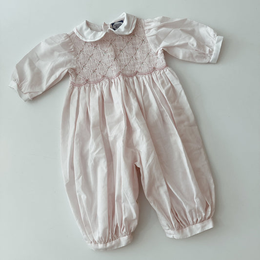 Vintage Blush Smocked Romper