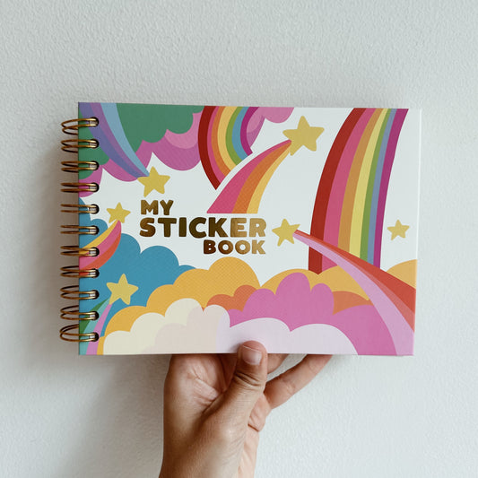 Retro Style Hardcover Sticker Book