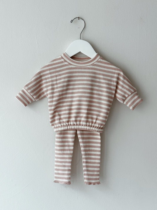 Eadaie Stripe Waffle Set Rose