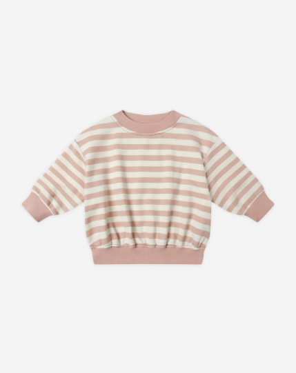 Quincy Mae Relaxed Sweatshirt Pink Stripe