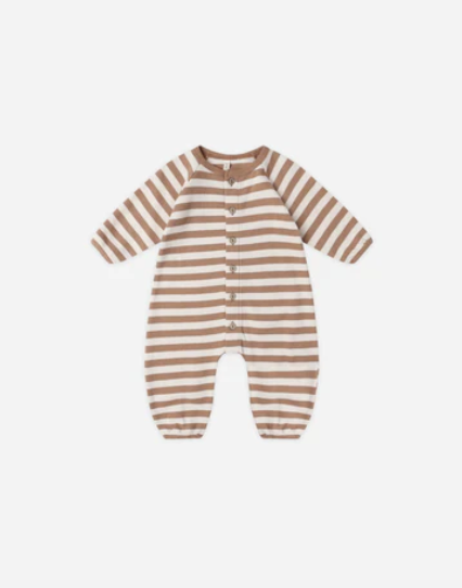 Quincy Mae Waffle Stripe Onesie Harvest Stripe