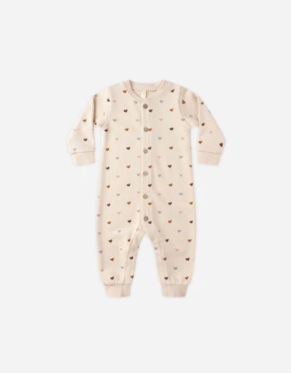 Rylee & Cru Button Down Jumpsuit Hearts