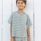 Rylee & Cru Summer Waffle Set Sea Green Stripe