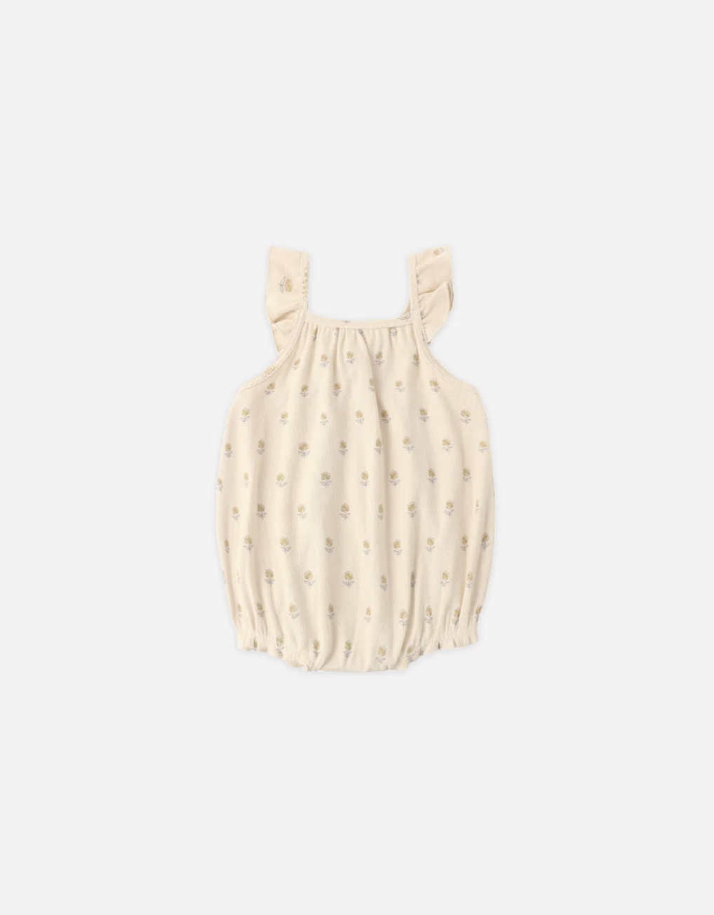 Quincy Mae Ribbed Ruffle Romper Buttercup