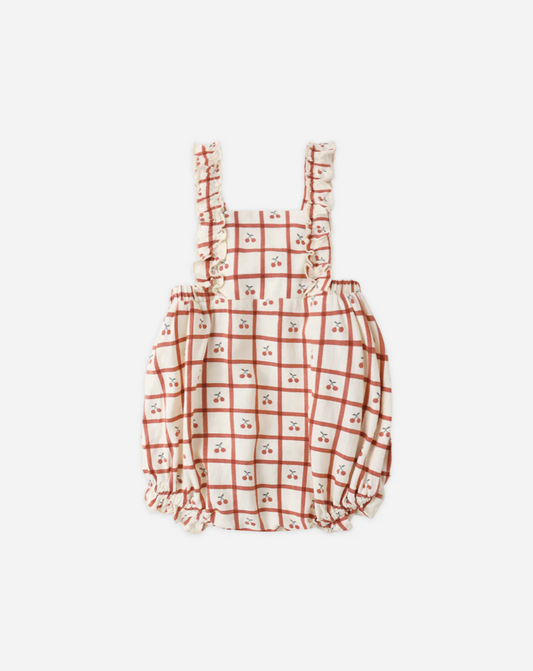 Rylee & Cru Cherry Check Romper