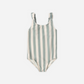 Rylee & Cru Scrunch Onepiece Green Stripe